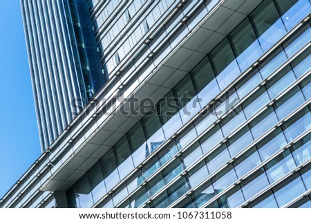 Reflection of City glass curtain wall