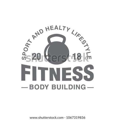 fitness body building logo stamp  icon vector template