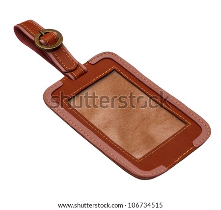 leather  tag isolated on white
