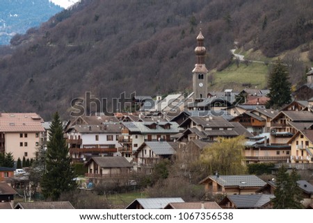 The mountain village of Bozel, Tarentaise, Vanoise, Rhone Alpes, Savoie, France