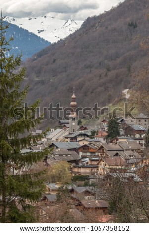 The mountain village of Bozel, Tarentaise, Vanoise, Rhone Alpes, Savoie, France