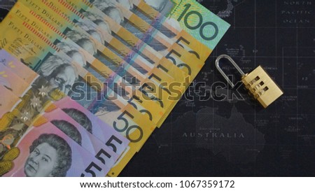 How to save money and slow down or lock the expenditure or expenses Royalty-Free Stock Photo #1067359172