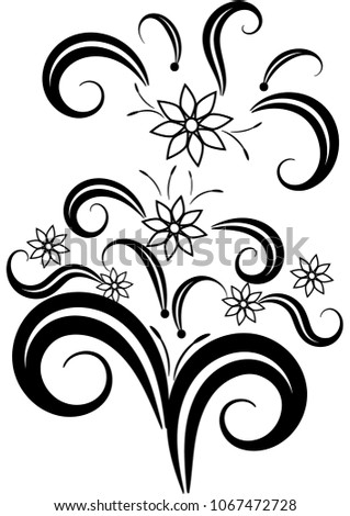 pattern tattoo decoration flowers spiral leaves pattern