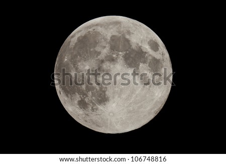 Full moon on a black sky. Picture taken from the Ukraine, July 3, 2012