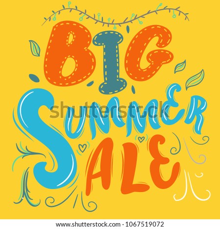 summer sale banner illustration. seasonal discount social media clip art