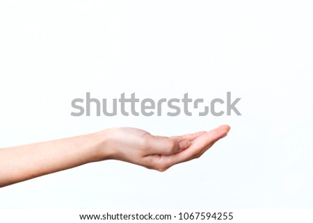 female hand symbol, palm up
