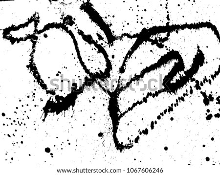 Hand-made grunge texture. Abstract ink drops background. Black and white grunge illustration. Vector watercolor artwork pattern
