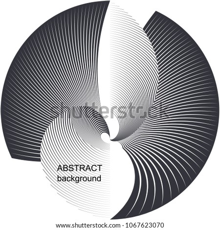 Abstract halftone lines circle background. Creative geometric pattern. Vector modern design black and white background.