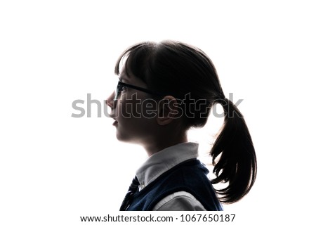 Silhouette of young girl.