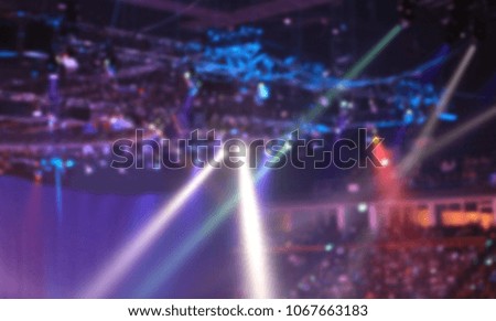 Blurred background of spotlight in conference hall.