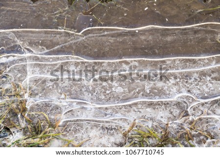 Ice , puddle.Abstract watercolor background.Defocused abstract texture backgroundSpring melting snow.