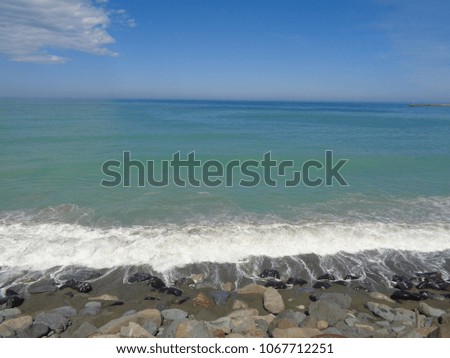 Beautiful landscape with beach and mountain 
