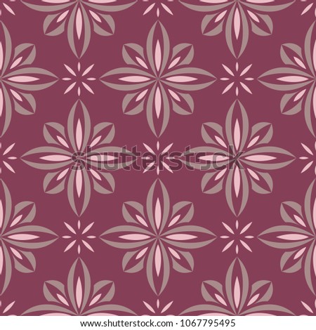 Floral red seamless background. Pattern for wallpapers, textile and fabrics