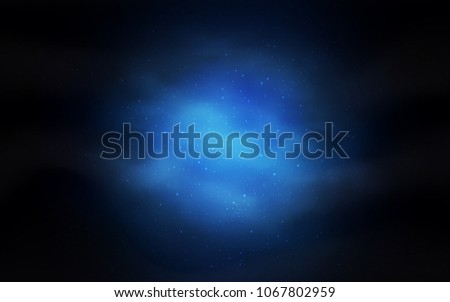 Dark BLUE vector background with galaxy stars. Shining colored illustration with bright astronomical stars. Pattern for futuristic ad, booklets.