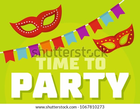 Time to party logo. Flat illustration of time to party vector logo for web