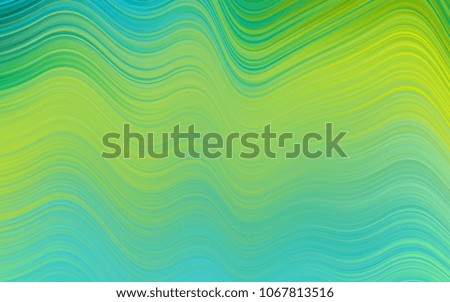 Light Green, Yellow vector template with bent ribbons. Blurred geometric sample with gradient bubbles.  The elegant pattern for brand book.