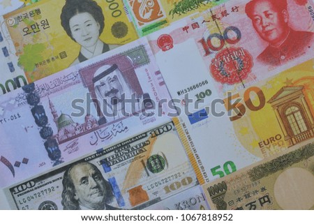 International Banknotes for background in Exchange Currency concept