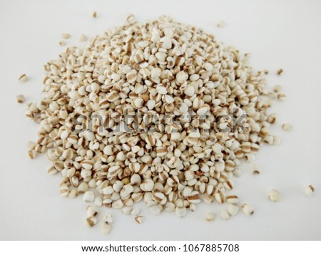 Millet seeds on white background