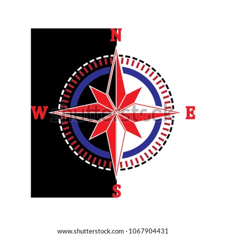 Compass icon and logo vector