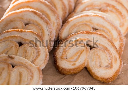 apetitic fried Palmier laid out on counter
