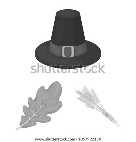 Canada Thanksgiving Day monochrome icons in set collection for design. Canada and Tradition vector symbol stock web illustration.