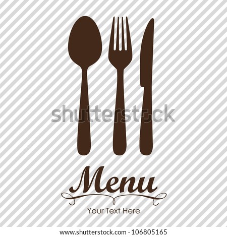 Elegant card for restaurant menu, with spoon, knife and fork vector illustration Royalty-Free Stock Photo #106805165