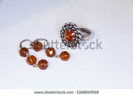 Gold ring with precious stone