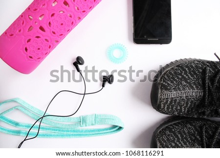 Athletic Flat Lay, Fashion, Workout Objects