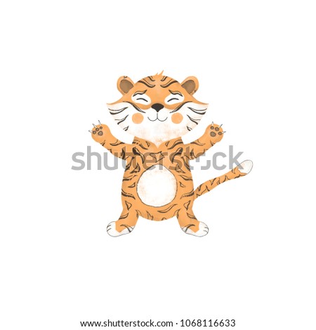 tiger digital clip art cute animal