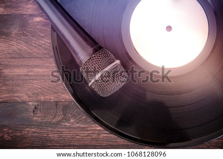 the microphone and the vinyl record