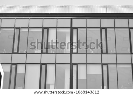 Glass and steel. Abstract architectural design. Black and white