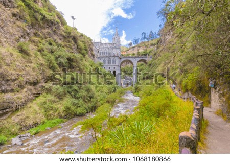 Las Lajas Sanctuary Ipiales Colombia and its river path