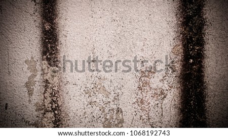 Old, weathered, mildewed, smelly, grunge concrete wall.