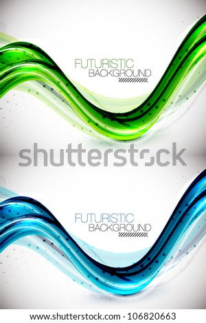 Futuristic glossy wave abstract background. Eps10 vector illustration