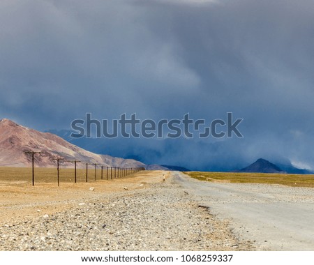 Beautiful view of Pamir Highway in Tajikistan.