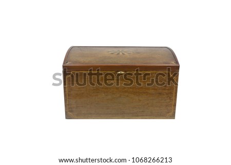 Antique wooden chest isolated