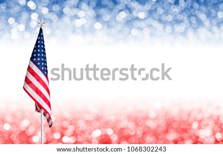 USA 4 july independence day design of American flag isolated on white background with copy space and other celebration