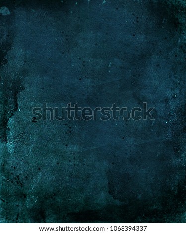 Grunge blue obsolete paper texture, dark background