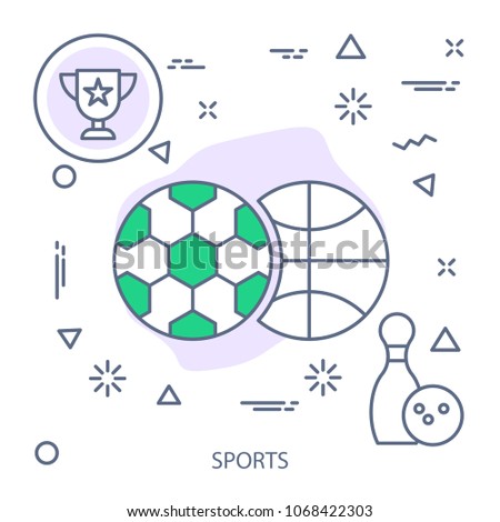 Sports Modern flat color line vector icon