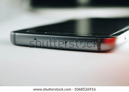 Smart Phone on table close up