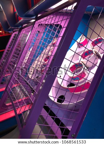 colorful skee ball close up arcade game