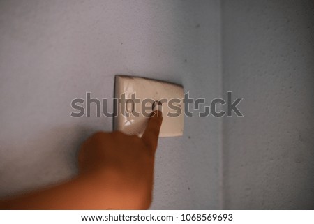 light switch old with the hand