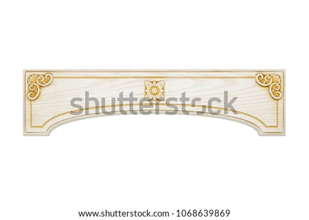 Products made of pressed wood with a gold-plated pattern