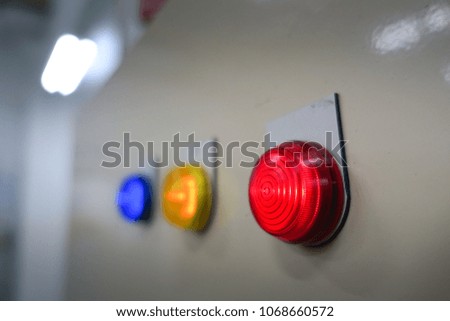 Warning light for electrical control cabinet.