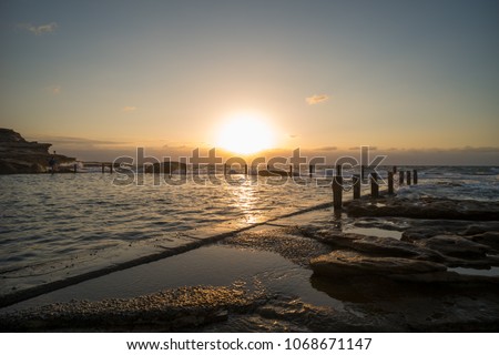 Early morning at a rock pool in Maroubra, Sydney Australia