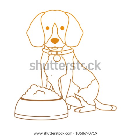 cute dog breed with dish food character