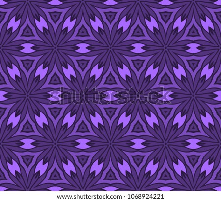 Seamless geometric pattern with modern style ornament on floral color background. For wallpaper, cover book, fabric, scrapbooks.