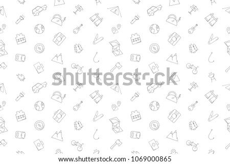 Vector camping pattern. Camping seamless background