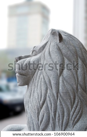 stone statue of a lion