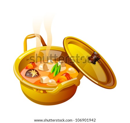 vector icon soup in the pot